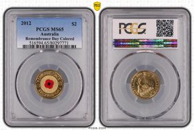 2012 $2 Remembrance Day Colorized MS65