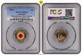 2012 $2 Remembrance Day Colorized MS66