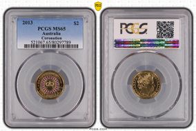 2013 $2 Coronation Colorized MS65