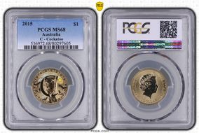 2015 $1 C - Cockatoo Al-Br Colorized MS68