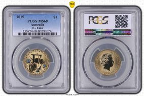 2015 $1 E - Emu Al-Br Colorized MS68