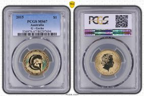 2015 $1 G - Gecko Al-Br Colorized MS67