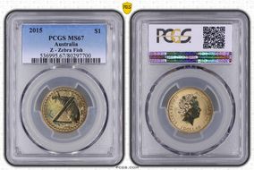 2015 $1 Z - Zebra Fish Al-Br Colorized MS67