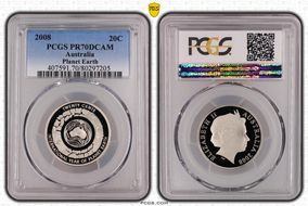 2008 20C Planet Earth Cu-Ni PR70DCAM