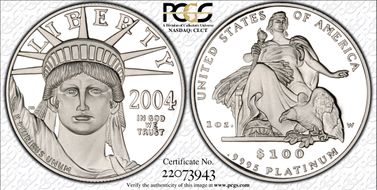 2004-W $100 Statue of Liberty PR69DCAM