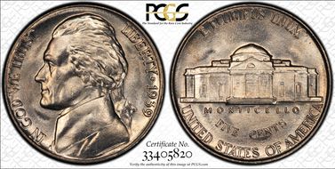 1939 5C Reverse of 1940 MS67FS