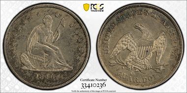 1840-O 25C No Drapery AU53