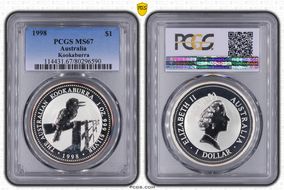 1998 $1 Kookaburra Ag MS67