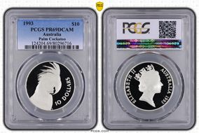1993 $10 Palm Cockatoo PR69DCAM