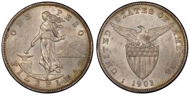 1903-S Peso KM-168  Ag AU55