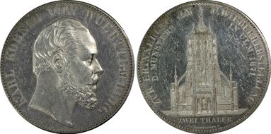 1871 2 Th KM-618 Dav-961 Cathedral AU58