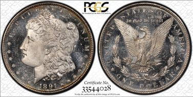1891-S $1 MS66PL