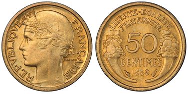 1939 50C Gad-423 F-192 MS65