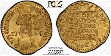 1724 Ducat Fr-285 MS63