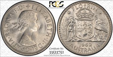 1962(m) Florin KM-60  Ag MS62