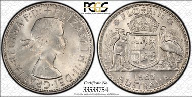 1963(m) Florin MS62