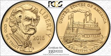 2016-W $5 Mark Twain MS70