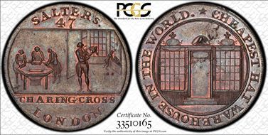 (c.1790) Tk 1/2D DH-473 Middlesex, Salter's MS63BN