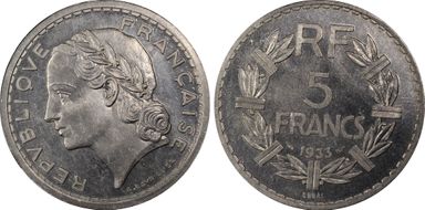 1933 P5 Fr GEM-141.6 Essai Alu 3.6g SP65