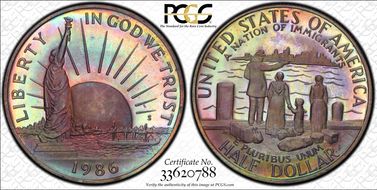 1986-S 50C Statue Of Liberty PR67DCAM