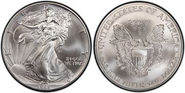 1995 $1 Silver Eagle First Strike MS69