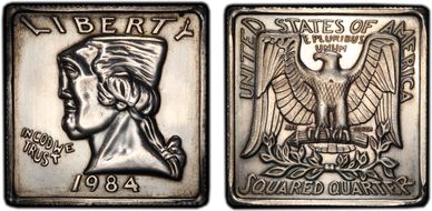 1984 25C X-301b, Squared Quarter PR63