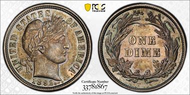 1892 10C MS65