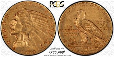 1909-D $5 XF45