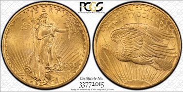 1908 $20 No Motto MS63