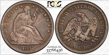 1857-O 50C VF20