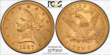 1897 $10 MS62