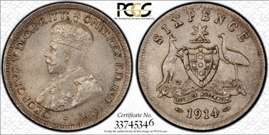 1914 6D KM-25  Ag MS63