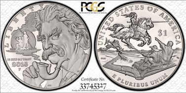 2016-P $1 Mark Twain First Strike PR70DCAM