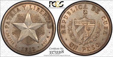 1916 Peso KM-15.2 AU53