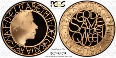 2003 £5 S-L12 Coronation Jubilee Au PR68DCAM