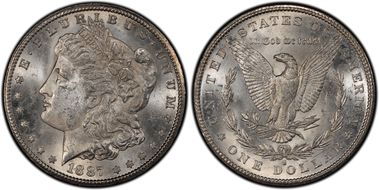 1887-S $1 VAM 11 Doubled Date MS64