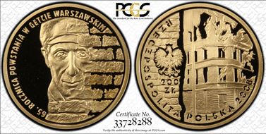 2008 MW 200 Zl Warsaw Ghetto Uprising PR69DCAM