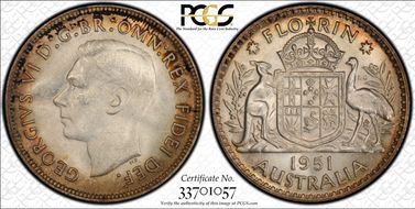 1951(m) Florin KM-48  Ag MS64