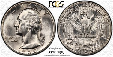 1950-D 25C DDR FS-801 MS65