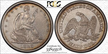 1846-O 50C Medium Date N1