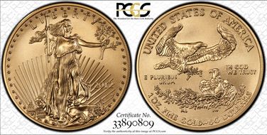 2012-W $50 Burnished Gold Eagle SP70