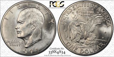 1971-S $1 Silver MS66