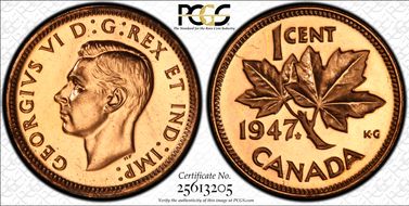 1947 1C Maple Leaf SP65RD