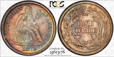 1872 10C MS67+