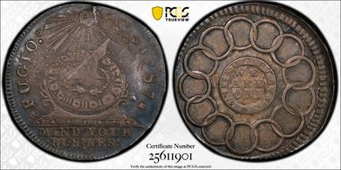 '1787' Fugio 1C New Haven Restrike Newman 105-QQ, Silver MS62
