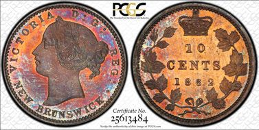 1862 10C Plain Edge SP67