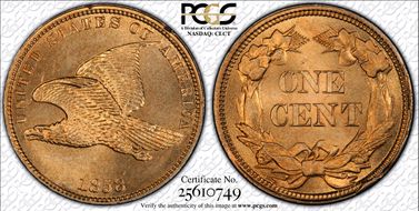 1858 1C Small Letters MS66+ 