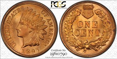 1897 1C MS66RD