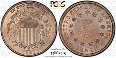 1883 5C Shield AU58