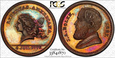 (1867) Token Ma-Sp 43 Copper J.A. Bolen MS66RB